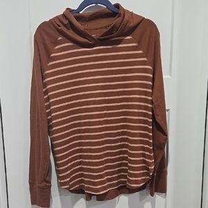 Eddie Bauer Brown Striped Hoodie